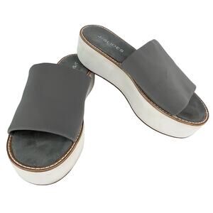 J/Slides Platform Sandals Slides 8 Gray White